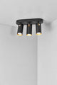 Deckenleuchte Mimi 3-Spot, moderne schwarze Deckenlampe mit drei spots und warmem Licht.