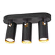 Deckenleuchte Mimi 3-Spot moderne schwarze Deckenlampe mit drei goldenen Spots