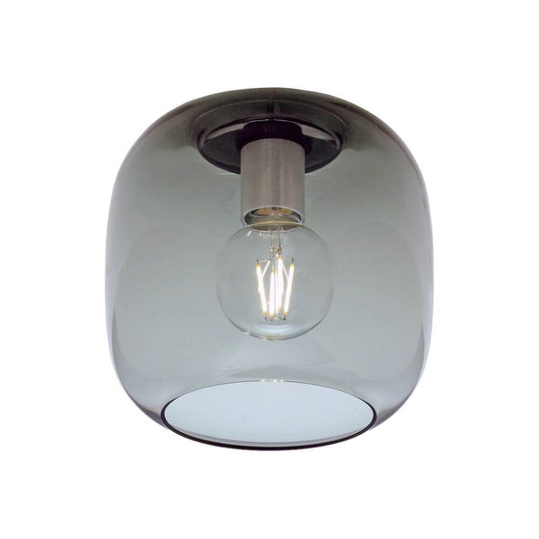 Casablanca Deckenleuchte Murea Ø 25cm mit grauem Glas und dekorativer Glühbirne