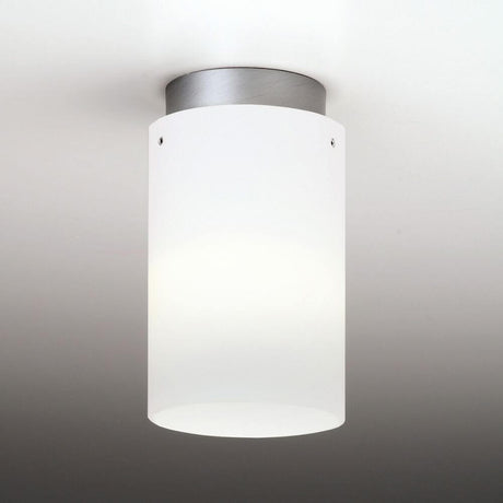 Casablanca Deckenleuchte Tube XL Ø 10cm in modernem Design mit satinierter Glasoberfläche und metallischem Befestigungselement.
