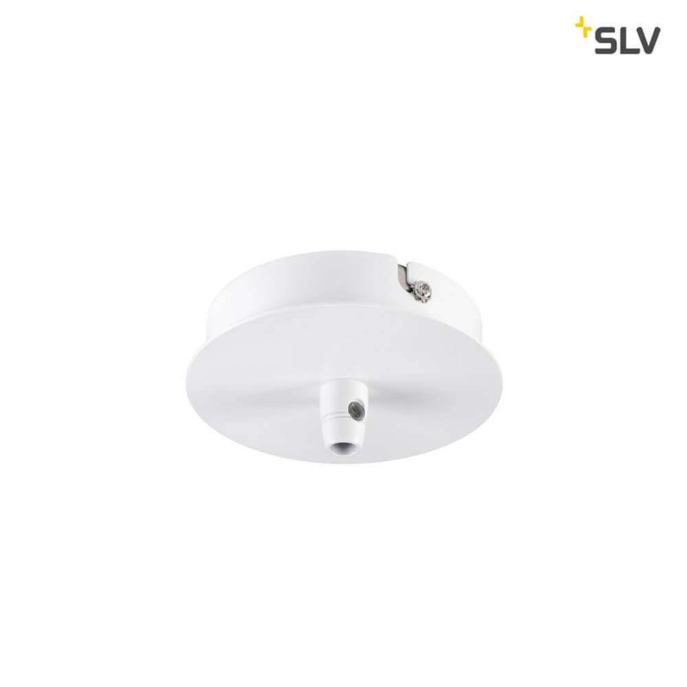 Rosette de plafond 1 Sortie du blanc rond, y compris un soulagement de la tension