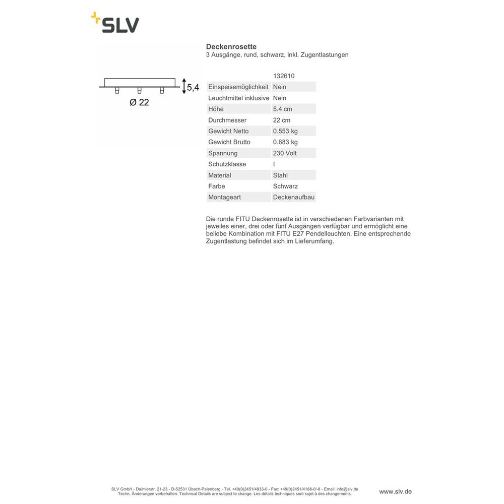 Rosette de plafond 3 sorties autour du noir, y compris les charges de voies