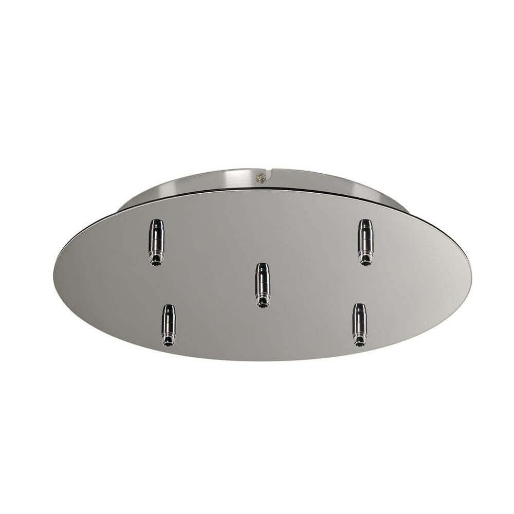 Rosette de plafond 5 sorties Round Chrome, y compris les charges des voies