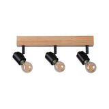 Ceiling spotlight Arvid 3-bulb wood black