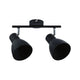 Deckenspot Davy 2-flammig in Schwarz, dimmbar mit schwenkbaren Spotlights für flexibles Lichtdesign.