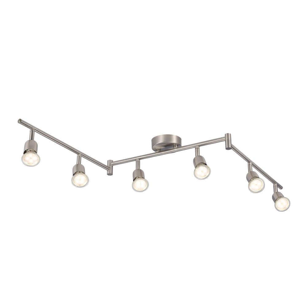Deckenstrahler Avenue 6-Rail mit sechs schwenkbaren Leuchtenköpfen im klassischen Design für verschiedene Wohnräume.