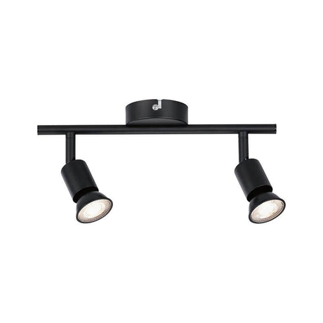 Bar spotlight Carolina 2-pære spots sort mat med fleksible spots til individuel belysning.