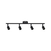 Projecteur sur barre Carolina à 4 lampes, noir mat, avec spots orientables pour un éclairage personnalisé.