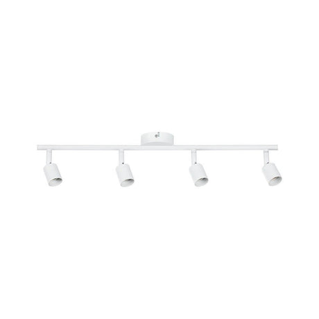 4-light Carolina bar spotlight in matt white with swivel spotlight heads and GU10 socket.