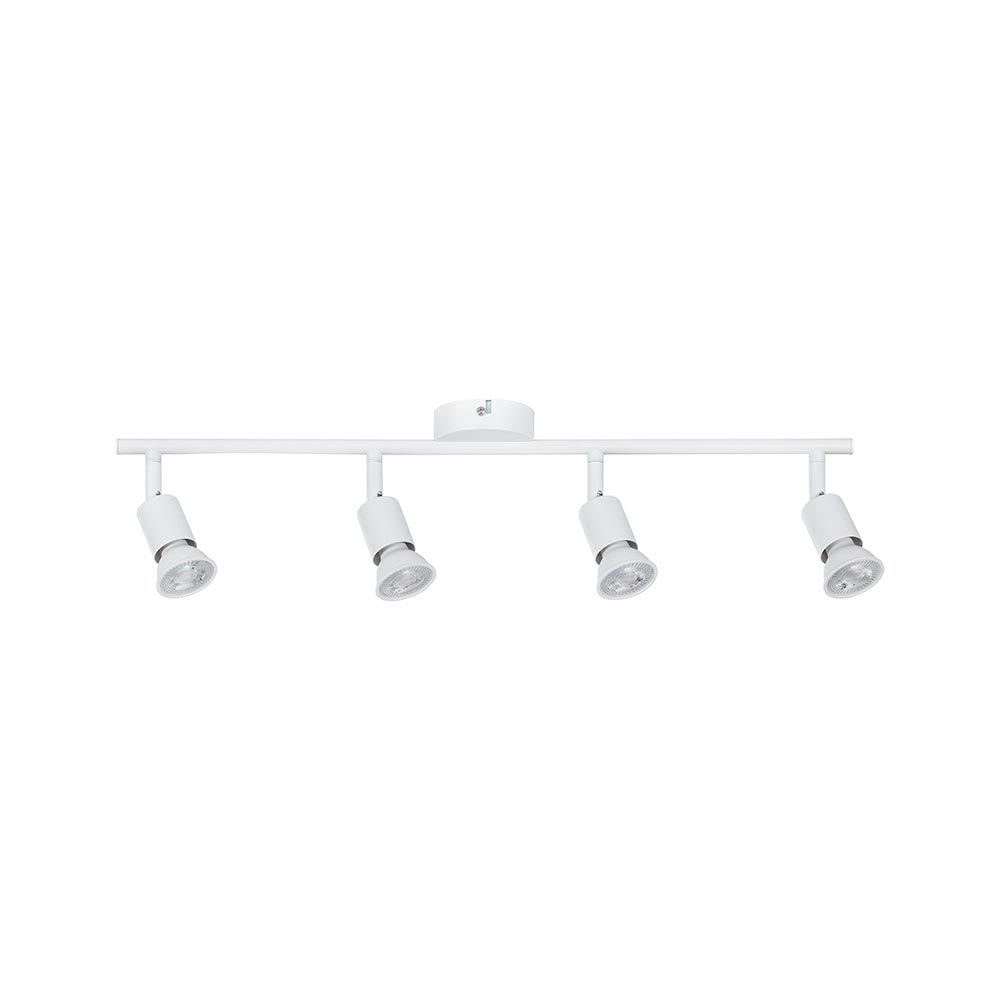 Balken-Strahler Carolina 4-flammig in Weiß matt, ideal für flexible Raumbeleuchtung und modernem Design.