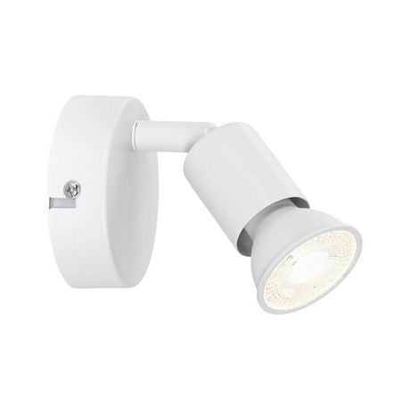 Carolina wall spotlight, dimmable, matte white, with adjustable spotlight head for flexible lighting.