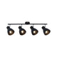 Deckenstrahler Davy 4-flammig Dimmbar Schwarz mit schwenkbaren Spotlights im Industrielook.