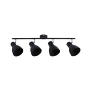 Deckenstrahler Davy 4-flammig Dimmbar Schwarz mit schwenkbaren Spotlights im Industrielook.