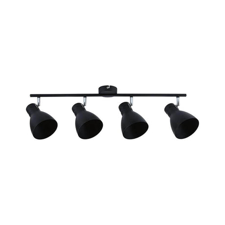 Deckenstrahler Davy 4-flammig Dimmbar Schwarz mit schwenkbaren Spotlights im Industrielook.