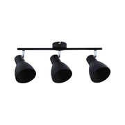 Davy 3-light black ceiling spotlight with three adjustable spotlights in a modern industrial design.