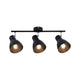 Deckenstrahler Davy 3-flammig Schwarz in modernem Industrielook mit schwenkbaren Spots.