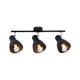 Deckenstrahler Davy 3-flammig Schwarz mit schwenkbaren Spotlights im Industrie-Design.