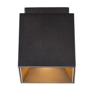 Deckenstrahler Ethan 1-Spot in Schwarz mit goldenem Reflektor für GU10-Lampen