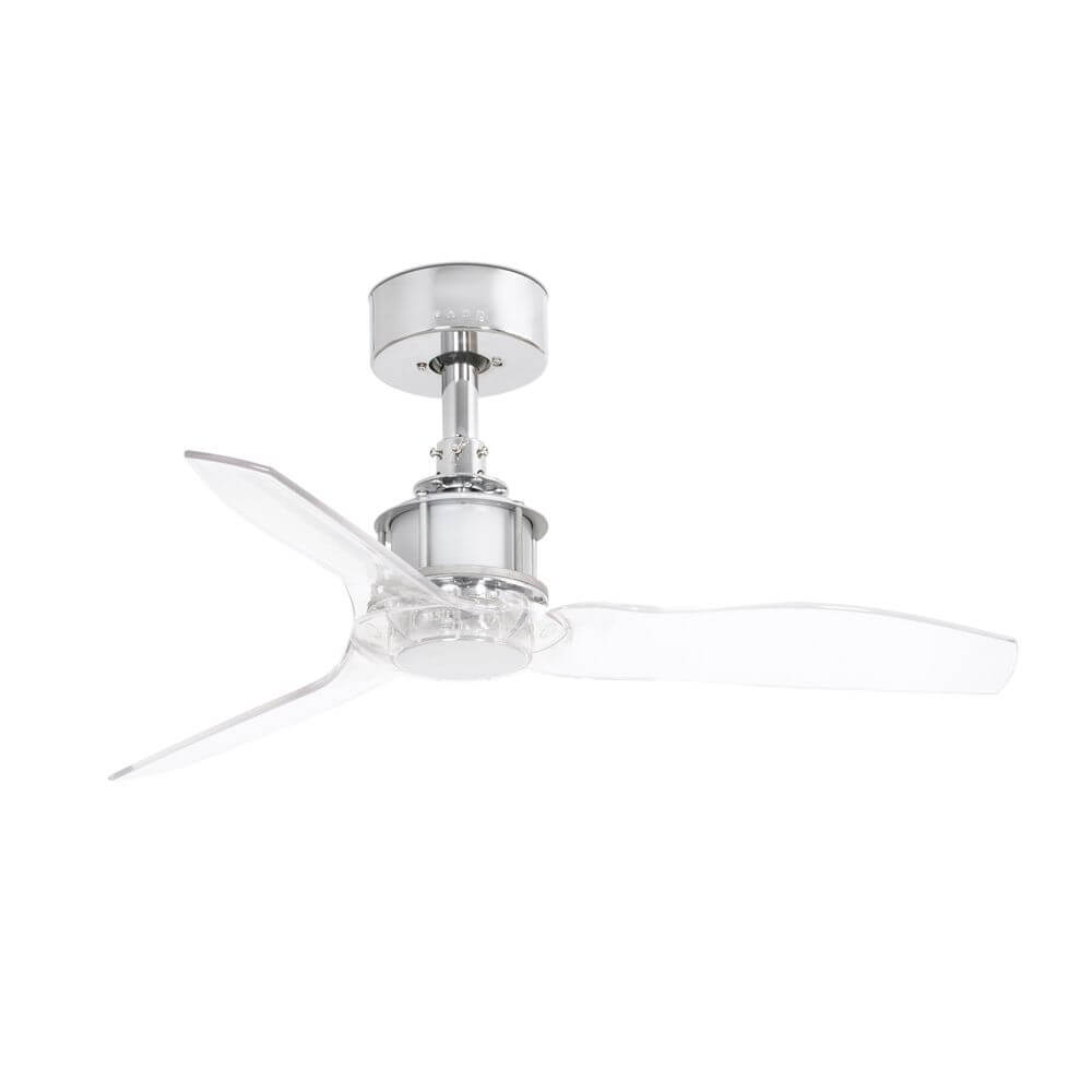 Deckenventilator JUST FAN XS Ø 91cm Flügel Chrom, Transparent