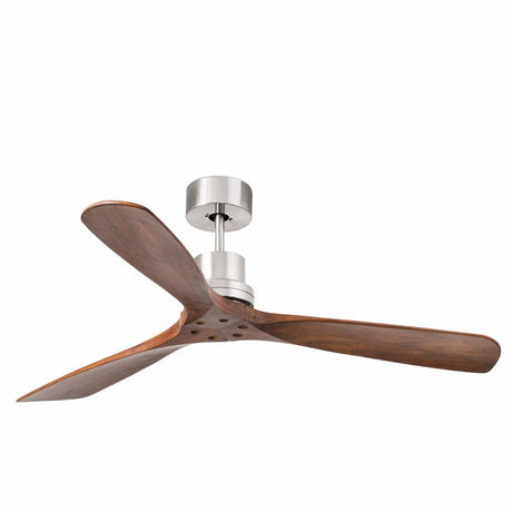 Deckenventilator LANTAU Ø 132cm 3 Flügel Nickel-Matt, Walnuss in eleganter Optik.