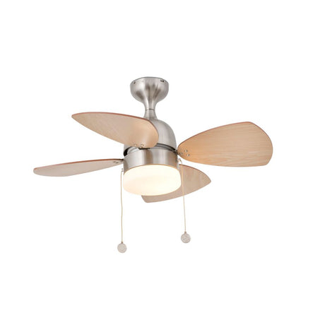 Mediterraneo ceiling fan Ø 90 cm, 4 blades, maple mahogany, with modern design and integrated lighting.