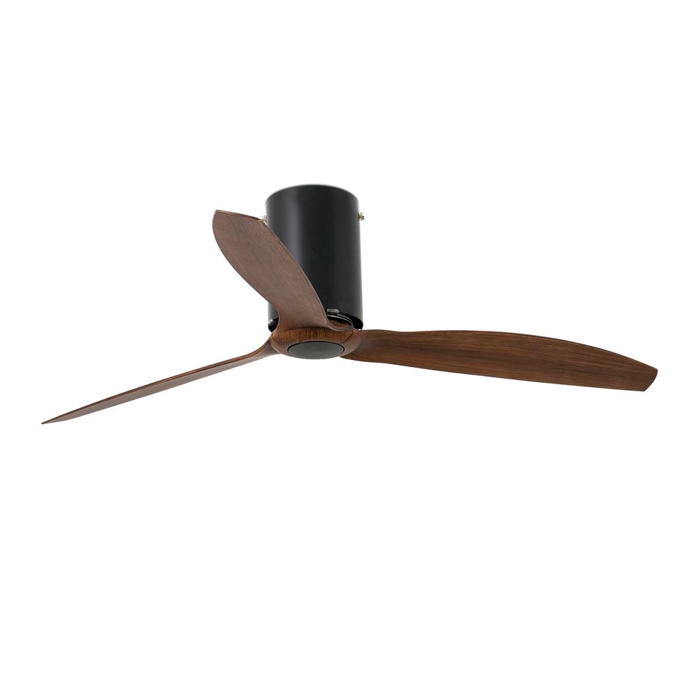 Deckenventilator MINI TUBE FAN Ø 128cm 3 Flügel Schwarz, Walnuss  Faro Barcelona   