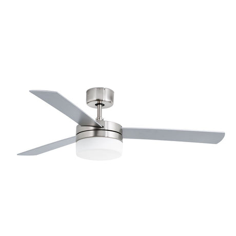 PANAY ceiling fan 2-light Nickel Matt, Nickel Matt Mahogany in modern design with LED lighting.