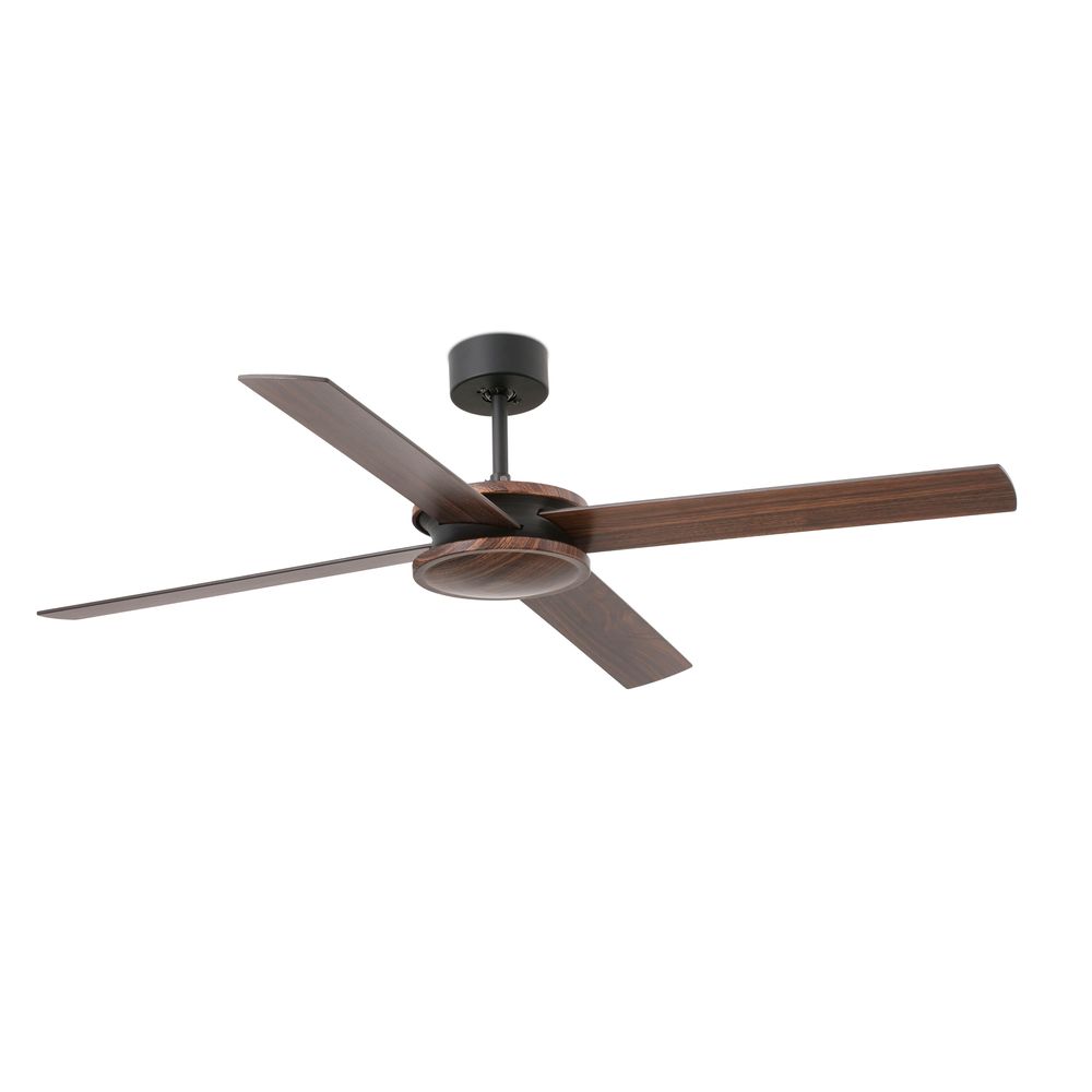 Ceiling fan POLEA Ø 132cm 4 blades Brown, Black