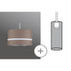 DecoSystems Stoffschirm Tessa Braun max. 50W Ø 25cm, stilvolle Pendelleuchte mit Textilschirm.