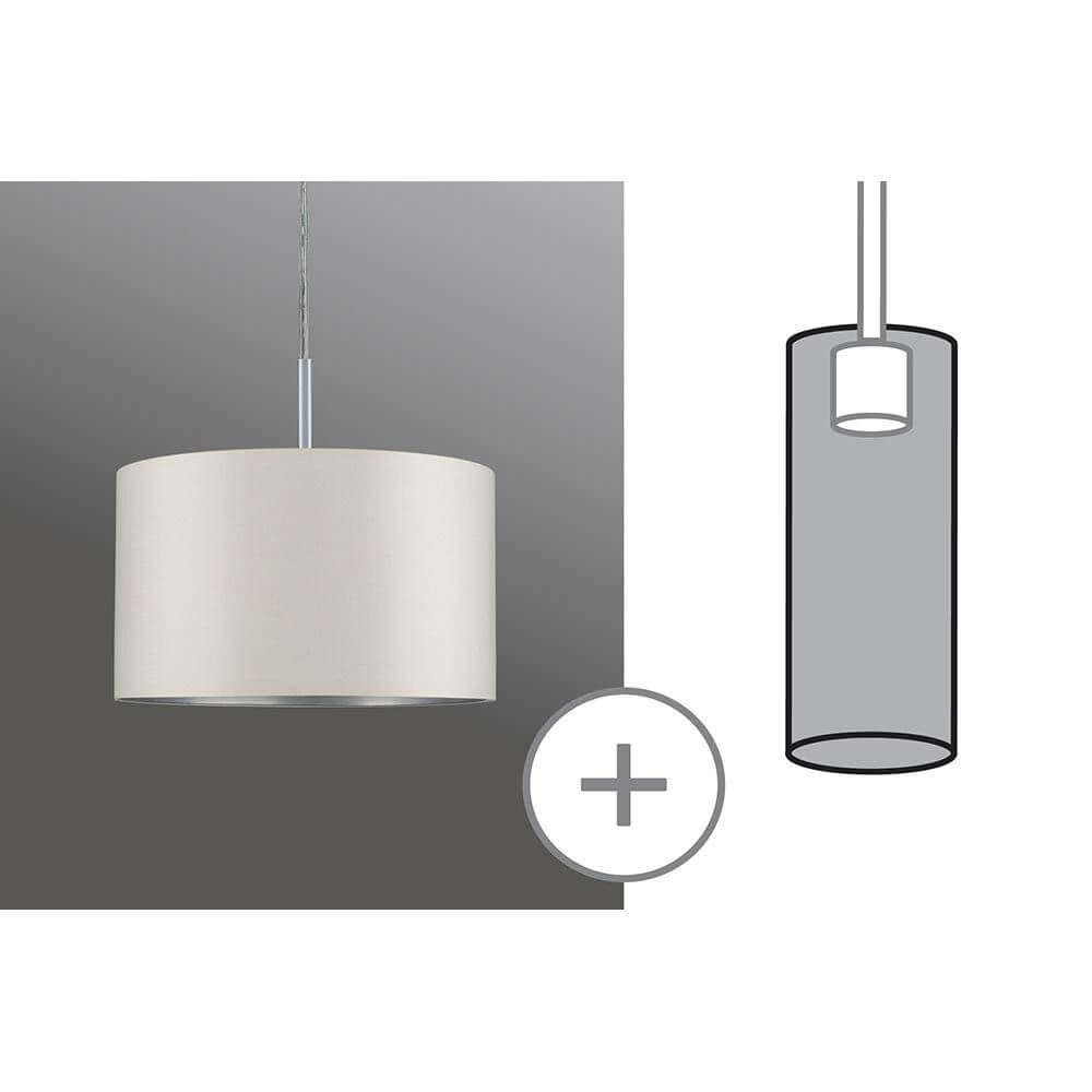 DecoSystems Stoffschirm Tessa Creme max. 50W Ø 25cm – elegante Hängeleuchte für warmes Licht und gemütliche Atmosphäre.