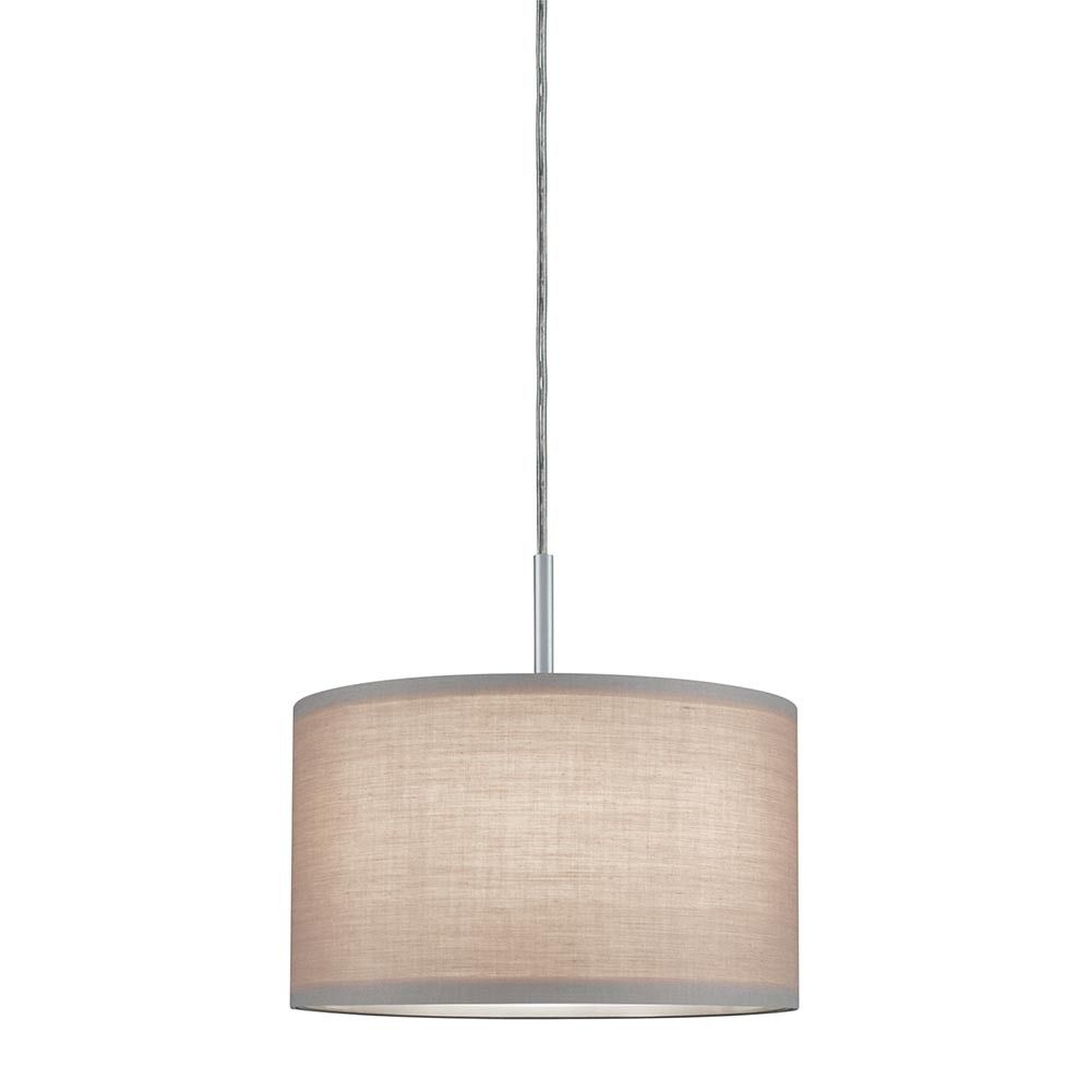 DecoSystems Stoffschirm Tessa Grau Pendelleuchte, Ø 25cm, warmes Licht für gemütliche Atmosphäre.
