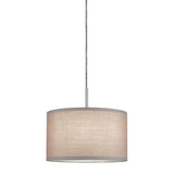 DecoSystems Stoffschirm Tessa Grau Pendelleuchte, Ø 25cm, warmes Licht für gemütliche Atmosphäre.