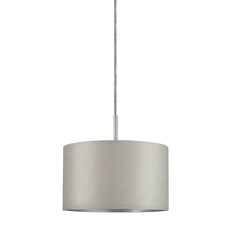 DecoSystems Stoffschirm Tessa Grau max. 50W Ø 25cm hängende Lampe mit grauem Textilschirm