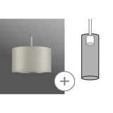 DecoSystems Stoffschirm Tessa Grau, Ø 25cm, kreisförmiger Textilschirm für warmes Licht und gemütliche Atmosphäre.