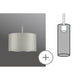 DecoSystems Stoffschirm Tessa Grau max. 50W Ø 25cm mit elegantem Design für warmes Licht und gemütliche Atmosphäre.