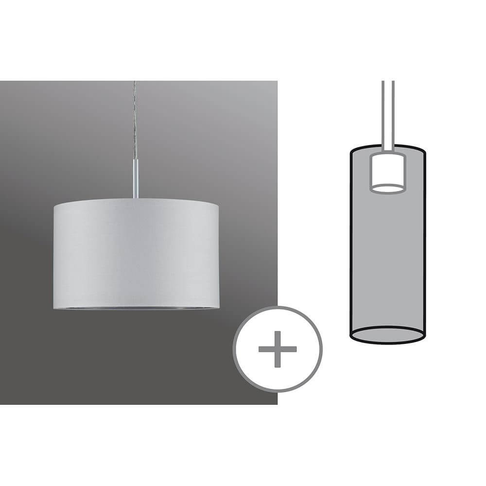 DecoSystems Stoffschirm Tessa Weiß max. 50W Ø 25cm - eleganter Pendelleuchte mit modernem Design