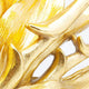 Nahaufnahme der goldenen Details der dekorativen Tischleuchte Tropical Flower.