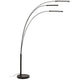 Design Stehleuchte Space Three LED mit drei schwenkbaren Armen und stabiler Marmor-Basis.