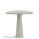 Design Tischleuchte Shelter in Kalkstein mit konischem Fuß und abgerundetem Lampenschirm, minimalistisch und modern