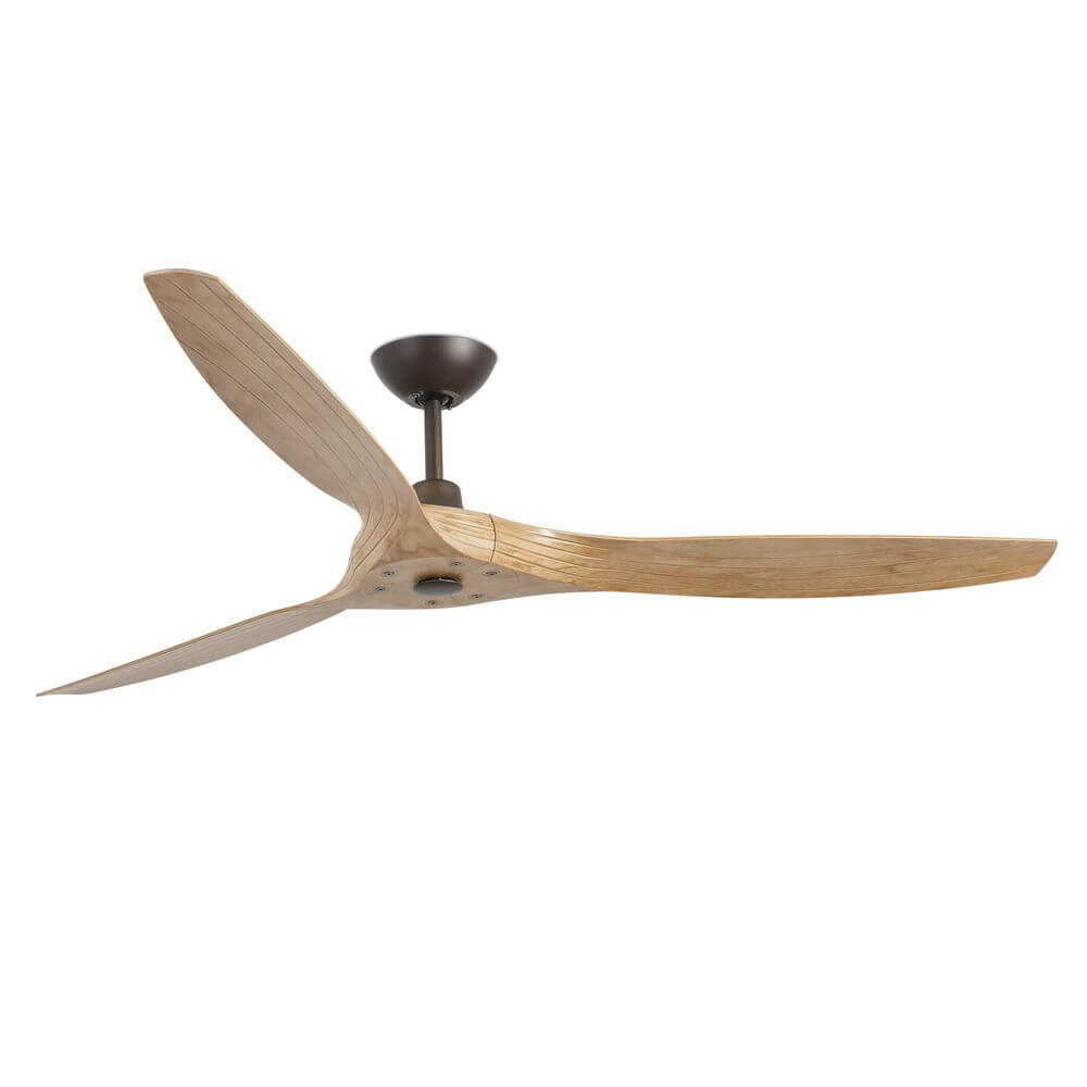 Design Ventilator Morea Ø 152cm Hellbraun - moderner Deckenventilator mit Holzdesign und 3 Flügeln.