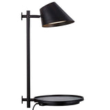 Schwarze LED Wandleuchte Stay mit USB-Anschluss und modernem Design für Wandmontage.