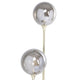 Stehleuchte Al Capone Tre 176cm mit zwei eleganten, glänzenden Lichtkugeln und modernem Design.