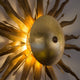 s.luce Diator Wand- und Deckenleuchte in Rost- und Goldfarben mit faszinierenden Lichteffekten und handgeschmiedetem Design.
