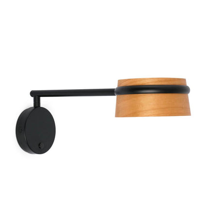 Dimbar LED-lesevegglampe LOOP svart, brun 