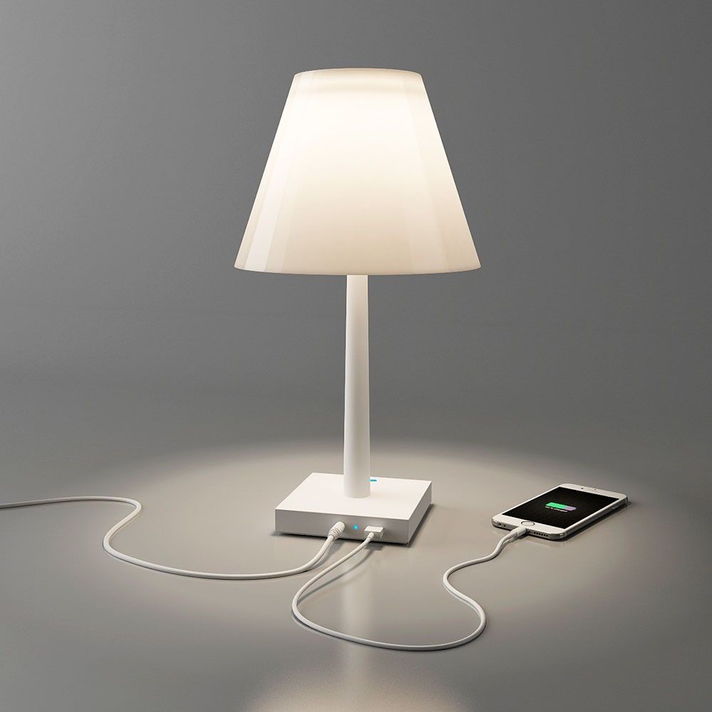 Rotaliana Dina+ Akku LED-Tischleuchte mit Ladestation Weiß