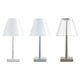 Rotaliana LED-bordlampe Dina+ med batteri og ladestasjon, sølvfarget i ulike design