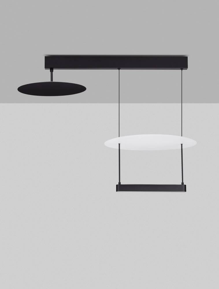 Diona LED Deckenleuchte 2-flammig 3000K Schwarz, Weiß, moderne Aluminiumleuchte mit warmweißem Licht