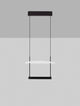 Diona LED Pendelleuchte Ø 40cm Schwarz, Weiß in modernem Design mit schwarzem Rahmen und weißem Schirm.