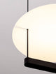 Diona LED Pendelleuchte Ø 40cm Schwarz, Weiß - Detailansicht der modernen Lampe mit ovalem Schirm.