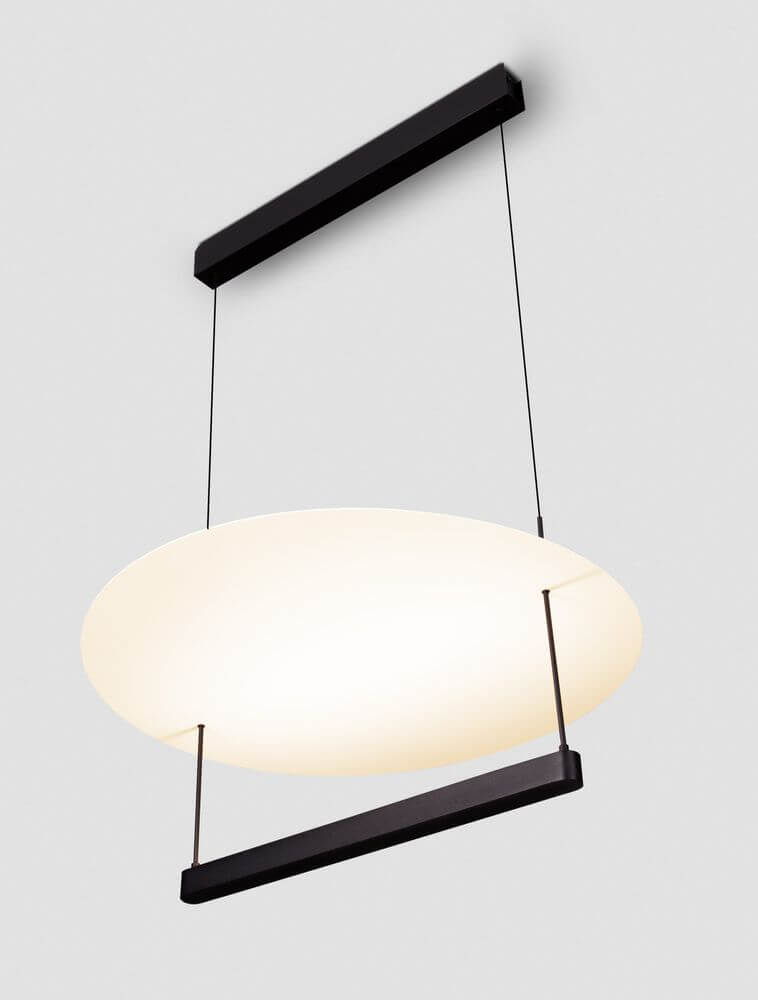 Diona LED Pendelleuchte Ø 60cm Schwarz, Weiß mit modernem Design und warmweißem Licht.